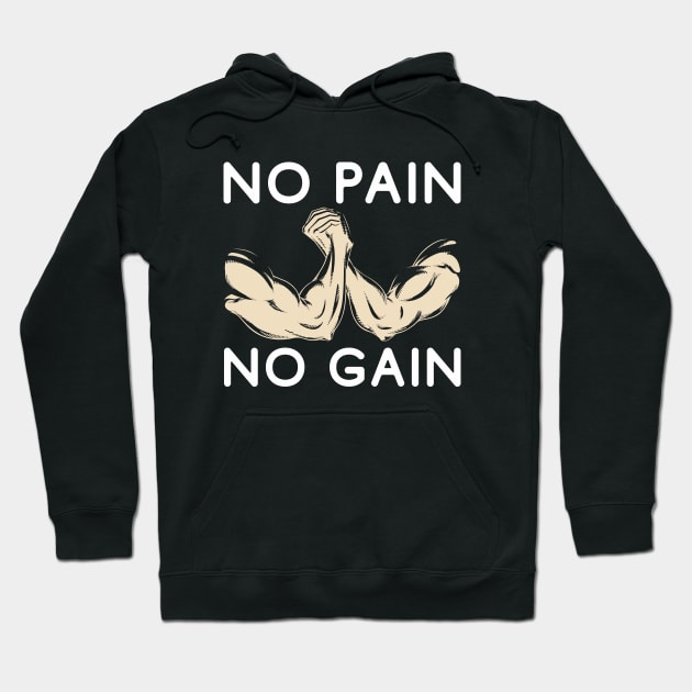 No pain no gain - Crazy gains - Nothing beats the feeling of power that weightlifting, powerlifting and strength training it gives us! A beautiful vintage design representing body positivity! Hoodie by Crazy Collective